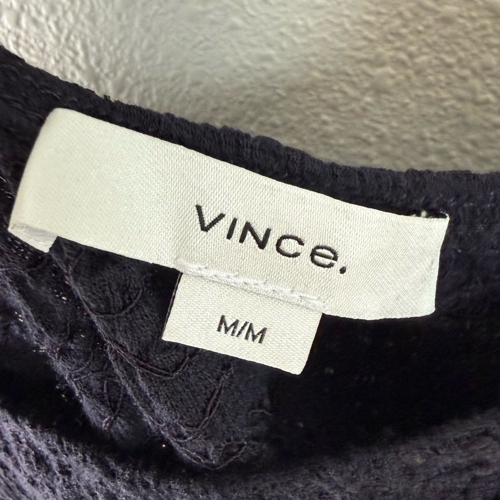 Vince Square Neck Textured Tank Dress Black Business Casual Party Women’s Medium - Picture 7 of 13